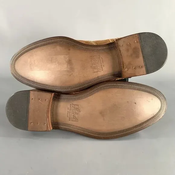JOHNSTON & MURPHY Size 10 Brown Contrast Stitch Suede Wingtip Lace-Up Shoes